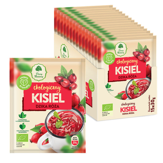 Kisiel Instant Dzika Róża Bezglutenowy BIO (7 szt x 30 g)