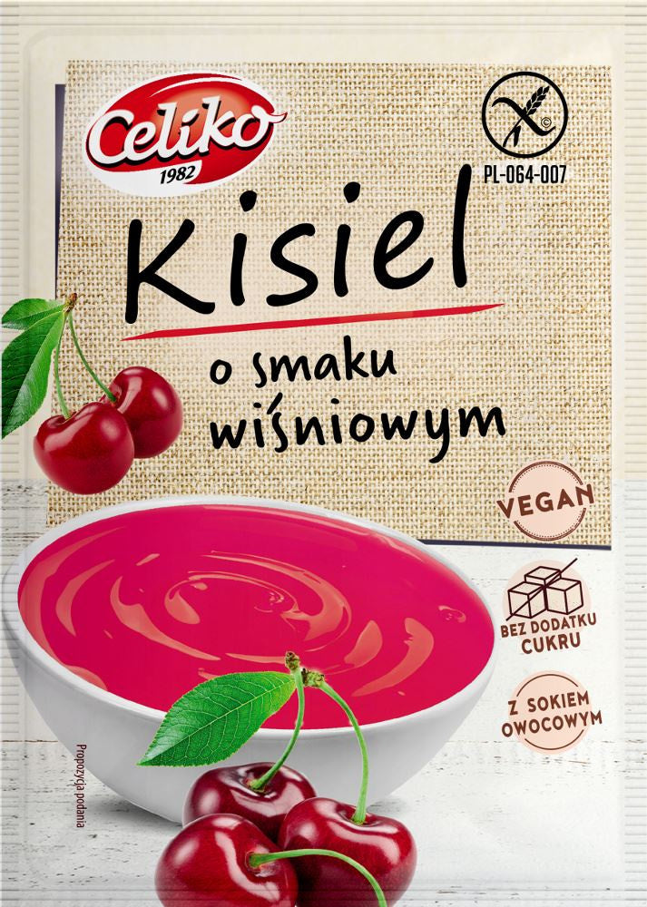 Kisiel o Smaku Wiśniowym Bez Dodatku Cukrów Bezglutenowy (25 szt x 40 g)