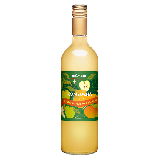 Kombucha o Smaku Cydru i Mango BIO 750 ml