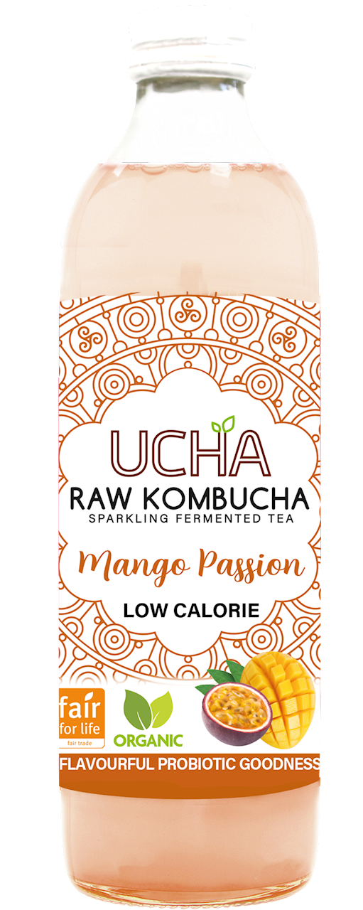 Kombucha z Mango i Marakują Niska Zawartość Cukrów Fair For Life BIO (3 szt x 350 ml)