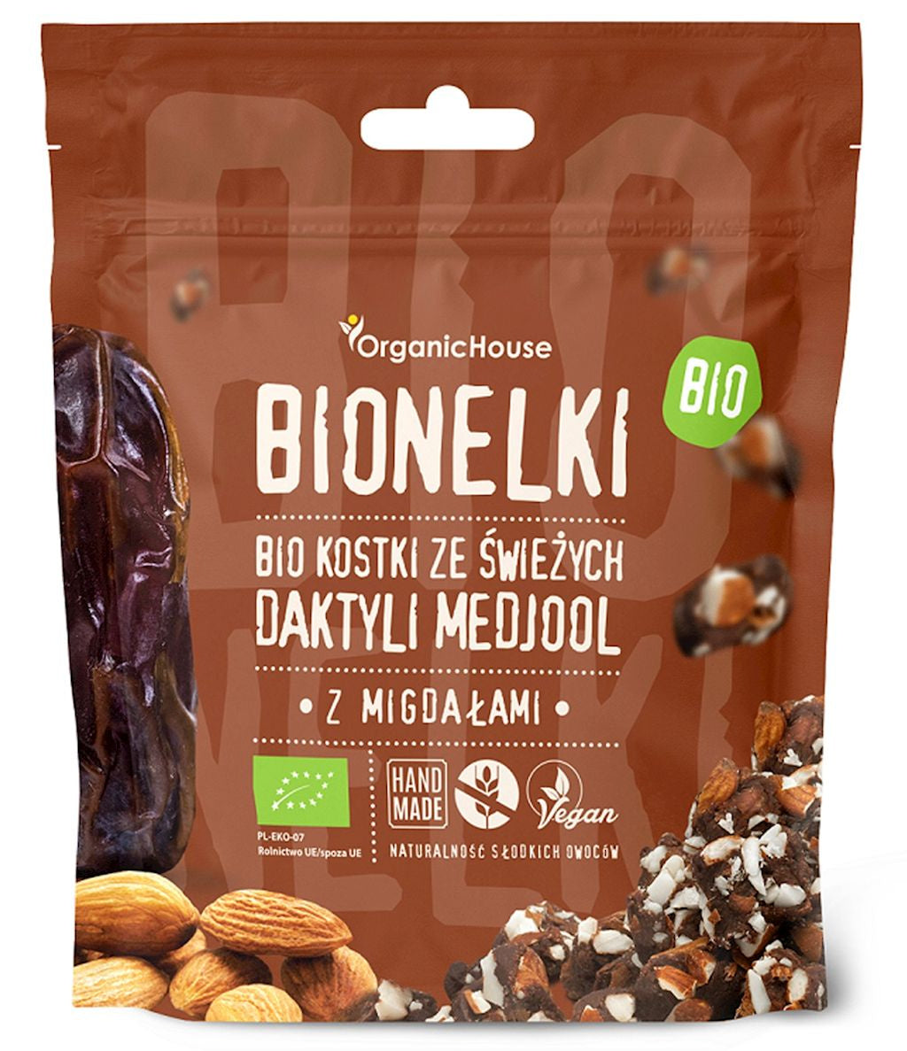 Kostki Daktylowe z Migdałami Bezglutenowe BIO (3 szt x 50 g)