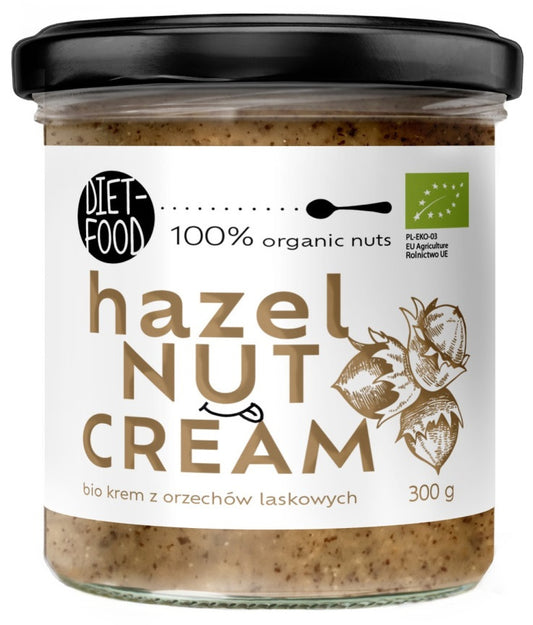 Krem z Orzechów Laskowych Prażonych 100 % BIO 300 g - Diet