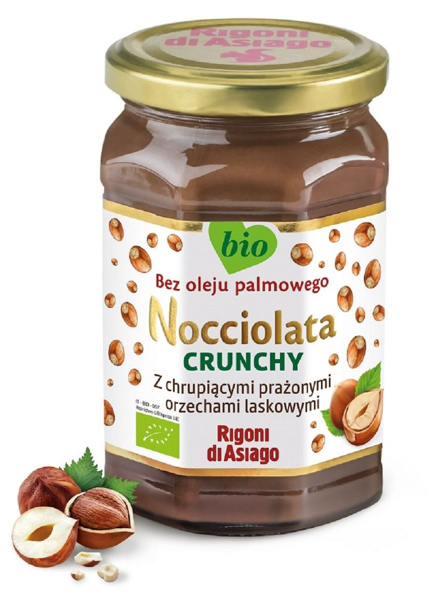 Krem z Orzechów Laskowych i Kakao Crunchy Bezglutenowy BIO (2 szt x 250 g)