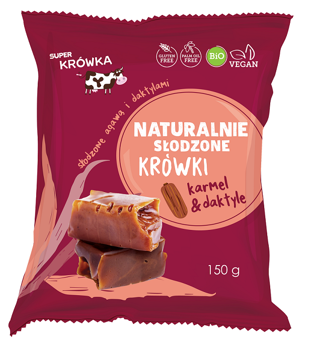 Krówki Słodzone Agawą i Daktylami Bezmleczne Bezglutenowe BIO (2 szt x 150 g)
