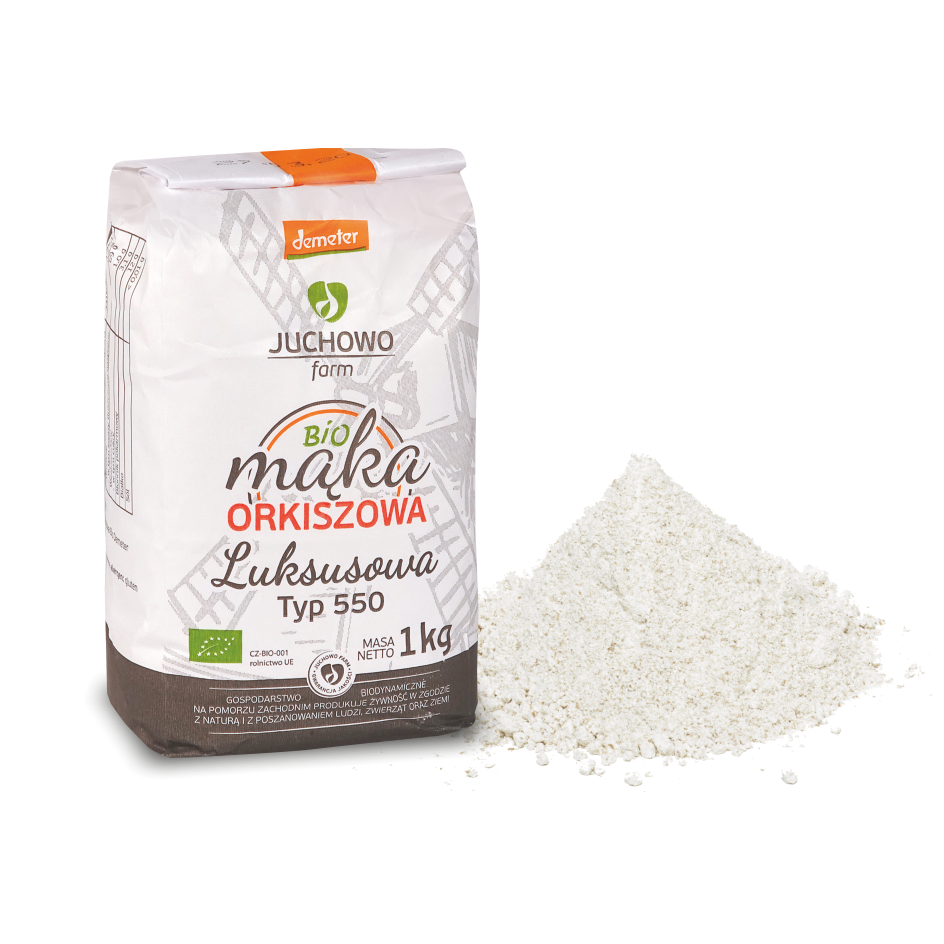 Mąka Orkiszowa Luksusowa Typ 550 Demeter BIO (2 szt x 1 kg)