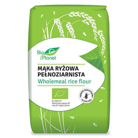 Mąka Ryżowa Pełnoziarnista Bezglutenowa BIO (3 szt x 500 g)