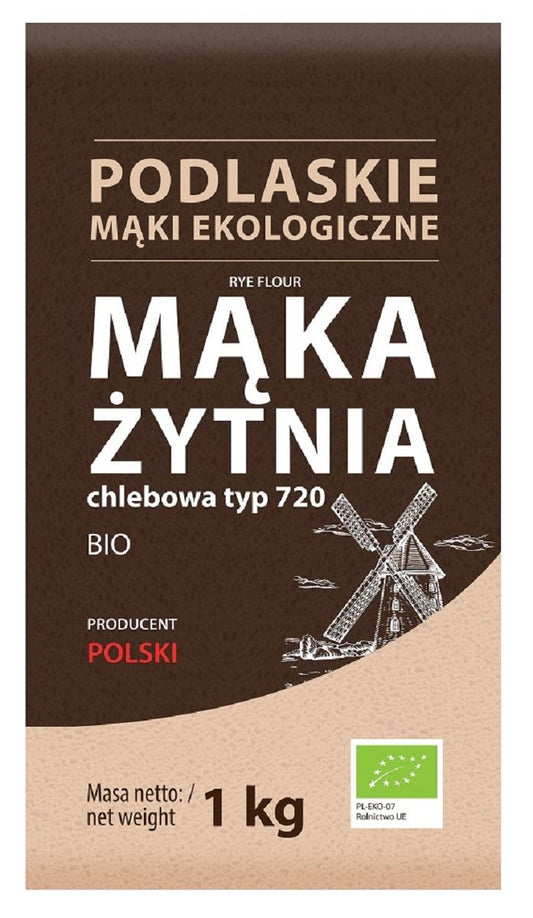 Mąka Żytnia Chlebowa Typ 720 BIO (3 szt x 1 kg)