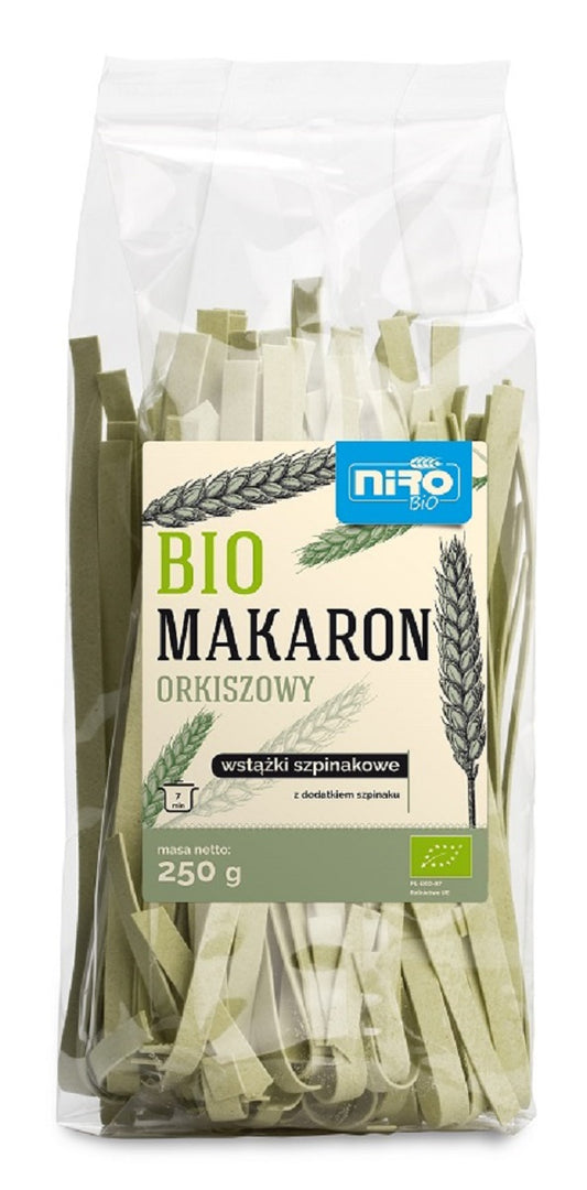 Makaron (Orkiszowy Szpinakowy) Wstążki BIO (2 szt x 250 g)