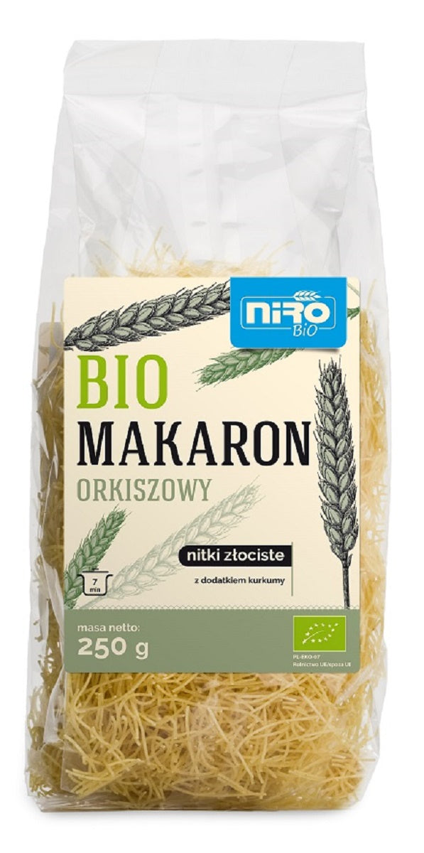 Makaron (Orkiszowy z Kurkumą) Nitki Złociste BIO (2 szt x 250 g)