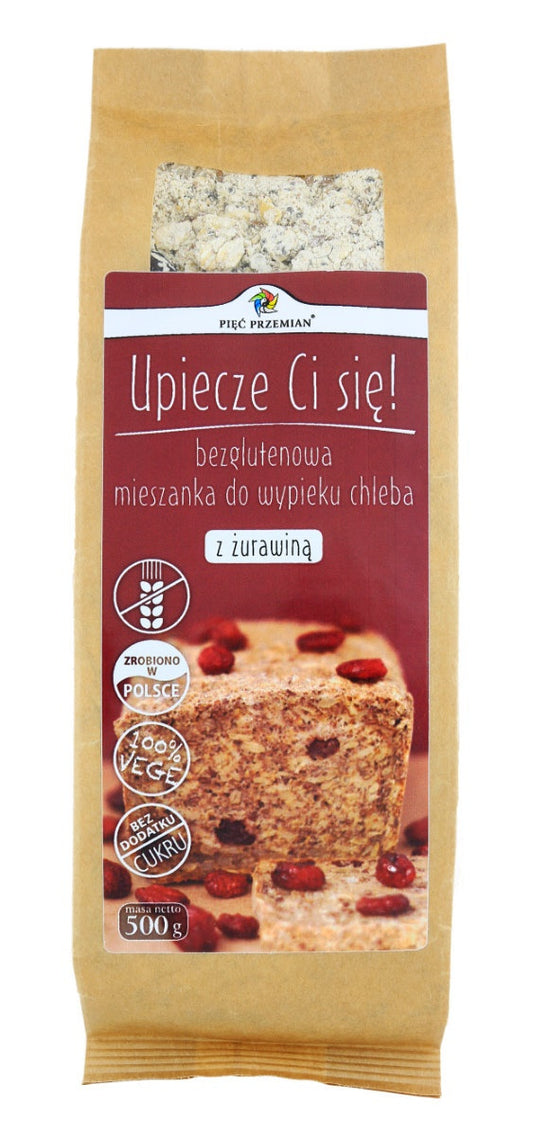 Mieszanka Do Wypieku Chleba z Żurawiną Bezglutenowa (2 szt x 500 g)