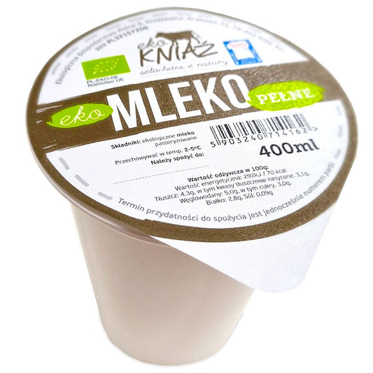 Mleko Pełne Świeże BIO 400 ml