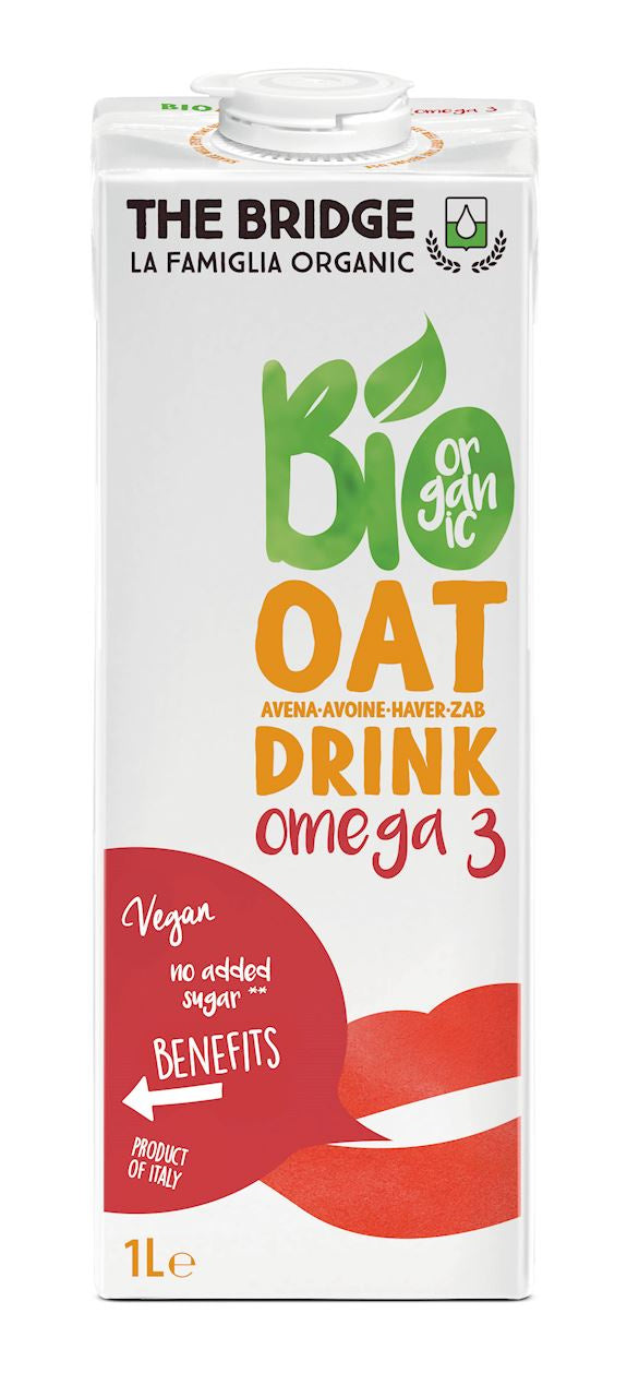 Napój Owsiany Omega-3 Bez Dodatku Cukrów Bezglutenowy BIO (4 szt x 1 l)