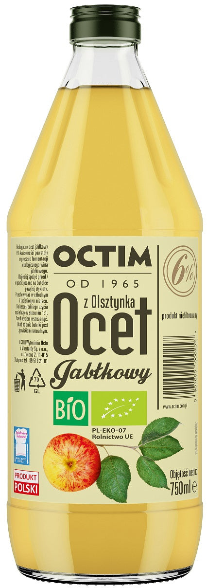 Ocet Jabłkowy 6 %  Niefiltrowany BIO (2 szt x 750 ml)