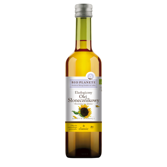 Olej Słonecznikowy Tłoczony Na Zimno BIO (2 szt x 500 ml)