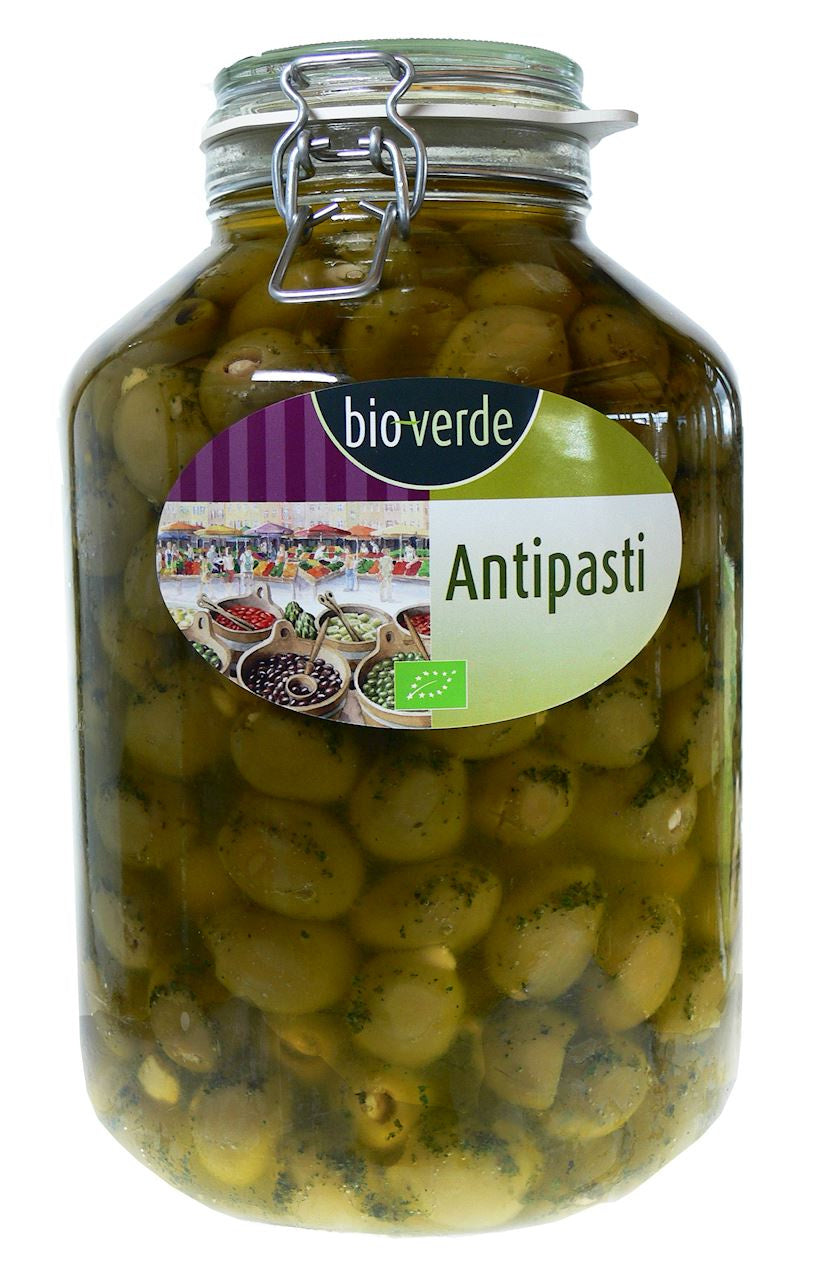 Oliwki Zielone Nadziewane Czosnkiem BIO 4,75 kg (Słoik) - Bio