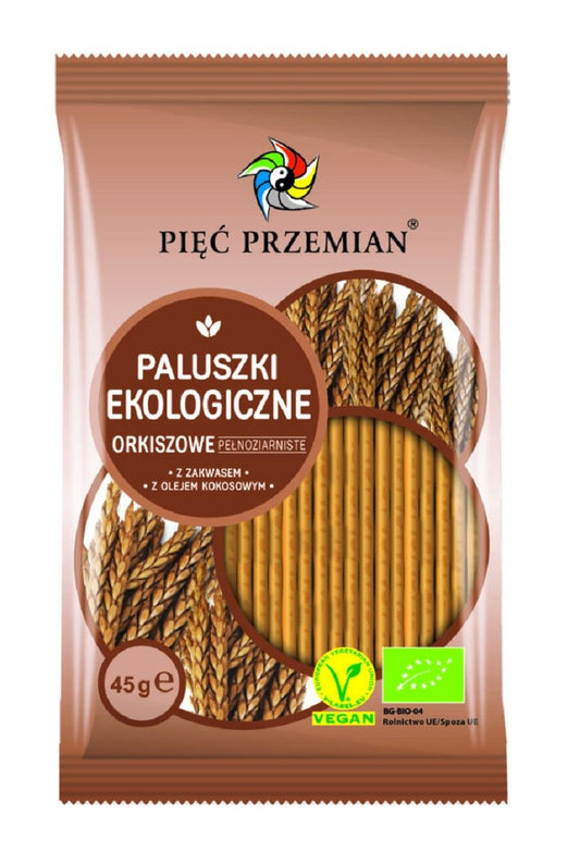 Paluszki Orkiszowe Pełnoziarniste BIO (5 szt x 45 g)