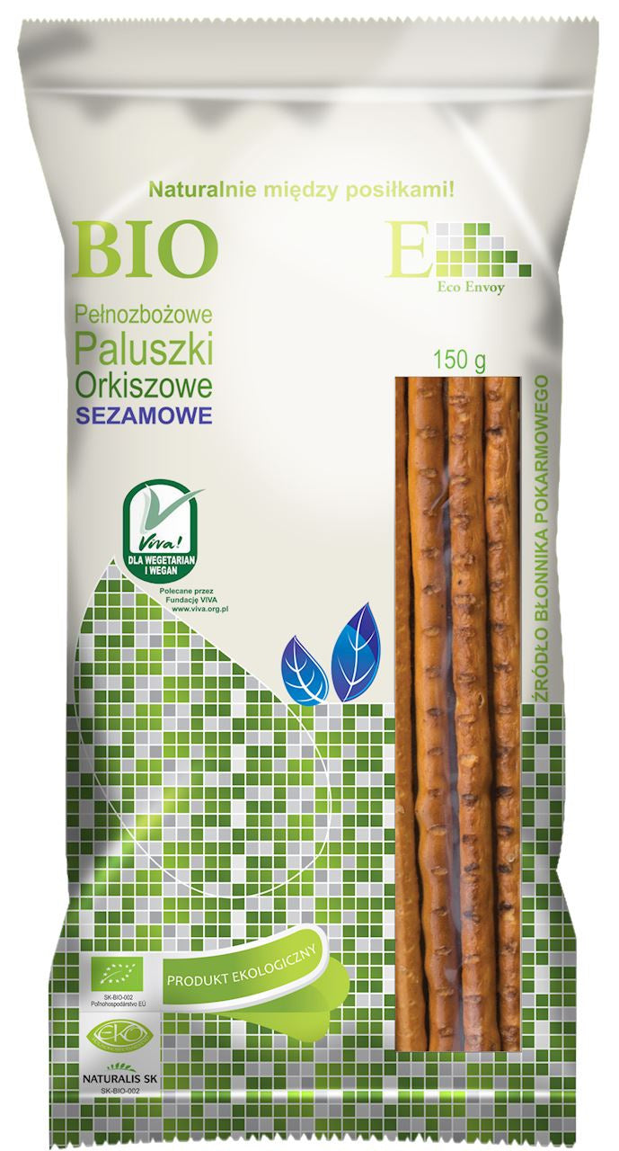 Paluszki Orkiszowe Pełnoziarniste z Sezamem BIO (3 szt x 150 g)