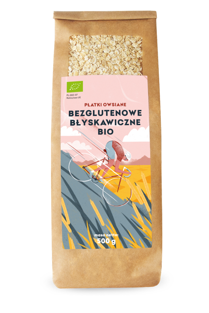Płatki Owsiane Błyskawiczne Bezglutenowe BIO (2 szt x 500 g)
