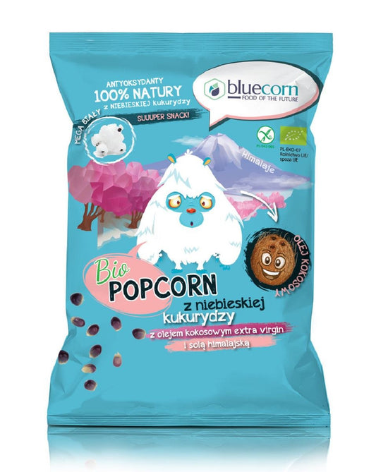 Popcorn z Niebieskiej Kukurydzy z Olejem Kokosowym i Solą Himalajską Bezglutenowy BIO (5 szt x 50 g)