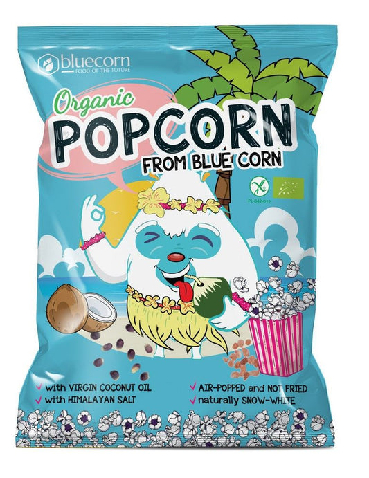 Popcorn z Niebieskiej Kukurydzy z Olejem Kokosowym i Solą Himalajską Bezglutenowy BIO (8 szt x 20 g)