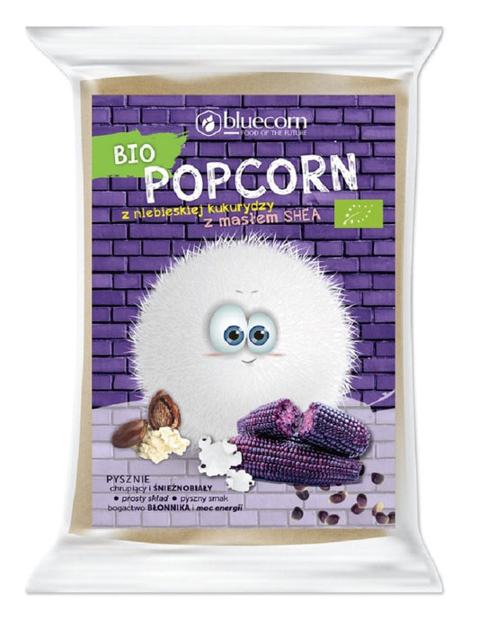 Popcorn z Niebieskiej Kukurydzy z Shea i Solą Do Przygotowania w Mikrofalówce Bezglutenowy BIO (4 szt x 100 g)