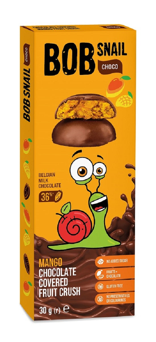 Przekąska Choco Mango w Czekoladzie Mlecznej Belgijskiej Bez Dodatku Cukrów Bezglutenowa (5 szt x 30 g)