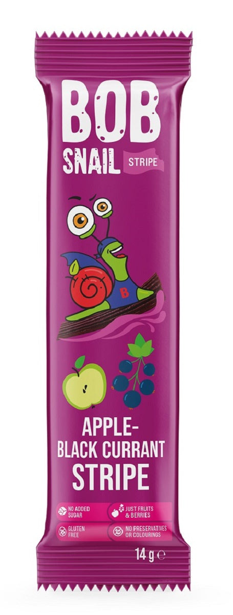 Przekąska Stripe Jabłko - Czarna Porzeczka Bez Dodatku Cukrów Bezglutenowa (10 szt x 14 g)