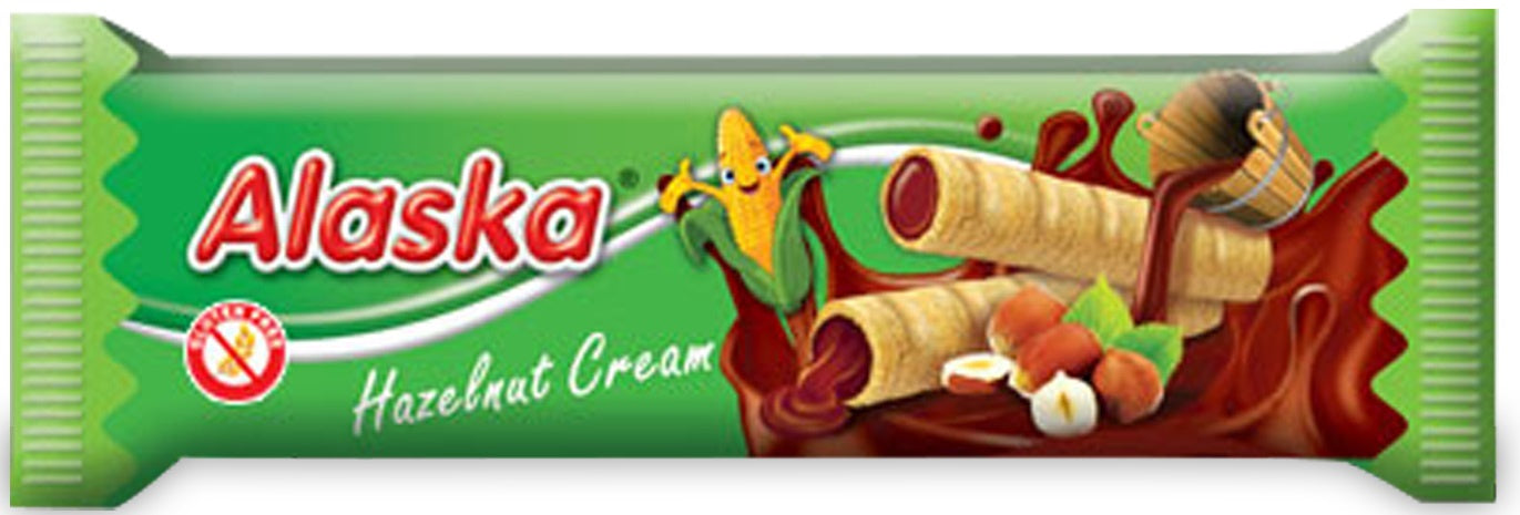 Rurki Kukurydziane z Kremem o Smaku Orzechów Laskowych Bezglutenowe (48 szt x 18 g)