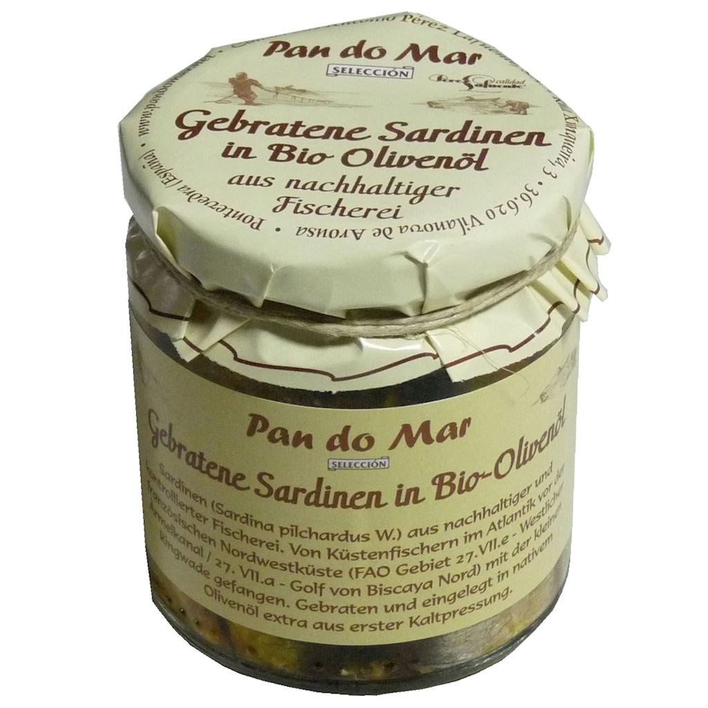 Sardynki Europejskie Smażone w BIO Oliwie z Oliwek Extra Virgin 220 g (154 g) (Słoik)