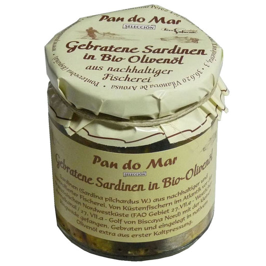 Sardynki Europejskie Smażone w BIO Oliwie z Oliwek Extra Virgin 220 g (154 g) (Słoik)