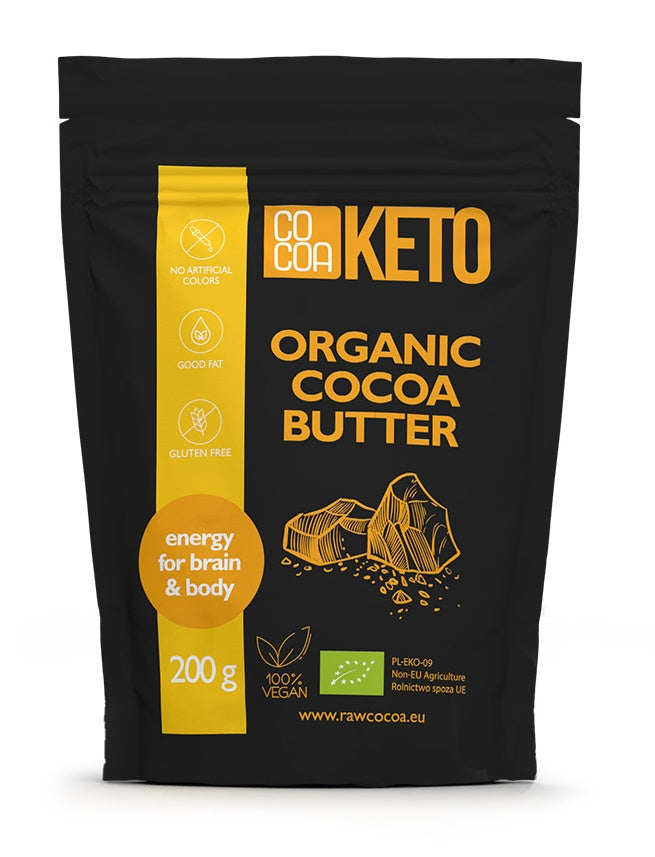 Tłuszcz Kakaowy Bezglutenowy Keto BIO 200 g