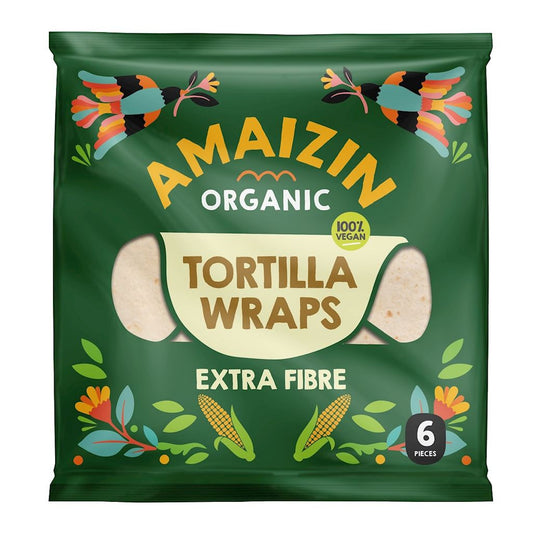 Tortilla Wraps z Otrębami (Źródło Błonnika Pokarmowego) BIO (6 Szt.) (2 szt x 240 g)