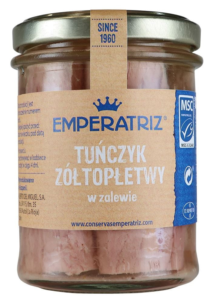 Tuńczyk Żółtopłetwy Filety Msc w Sosie Własnym 200 g (140 g) (Słoik)