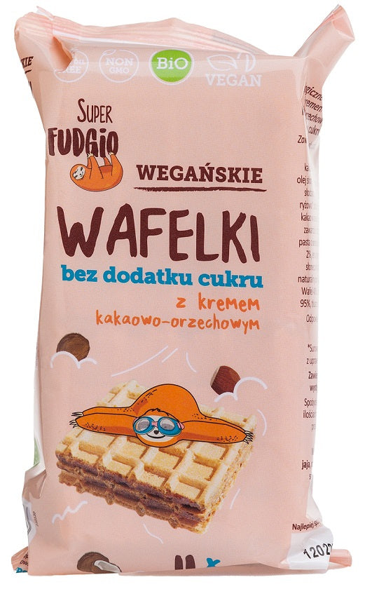 Wafelki z Kremem Kakaowo - Orzechowym Bez Dodatku Cukrów BIO (4 Szt.) (2 szt x 120 g)