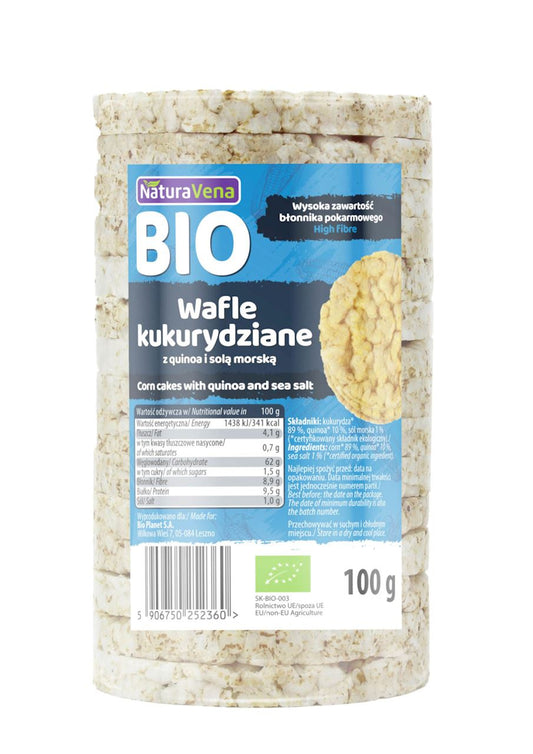 Wafle Kukurydziane z Quinoa i Solą Morską BIO (12 szt x 100 g)