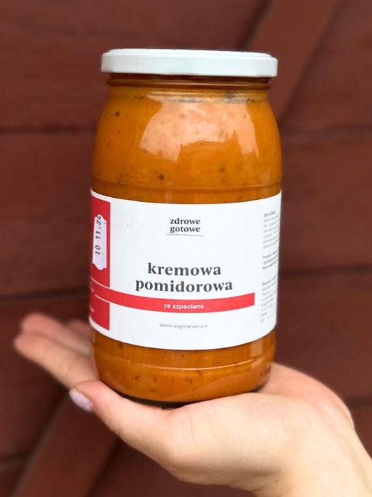 Wegetariańska zupa kremowa pomidorowa ze szpeclami (900 ml)