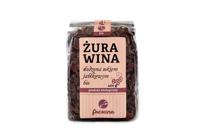 ŻURAWINA SŁODZONA SOKIEM JABŁKOWYM BIO (400 g)