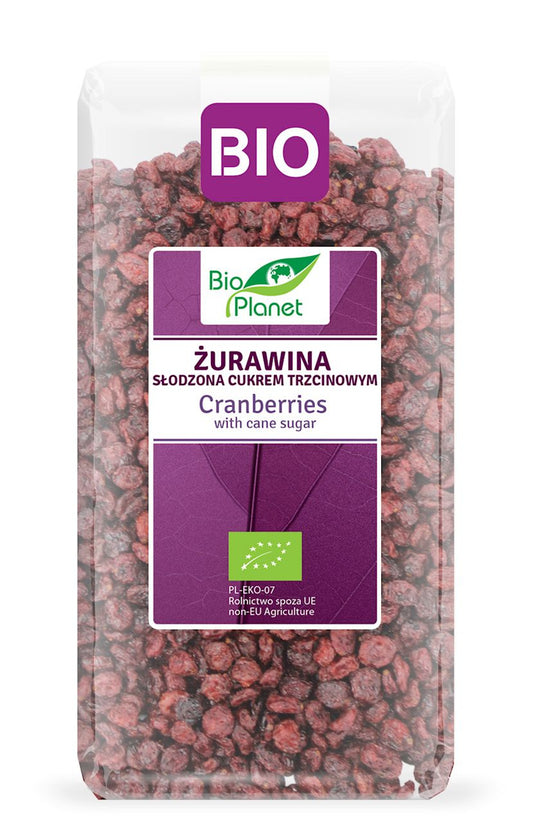 Żurawina Słodzona Cukrem Trzcinowym BIO 1 kg