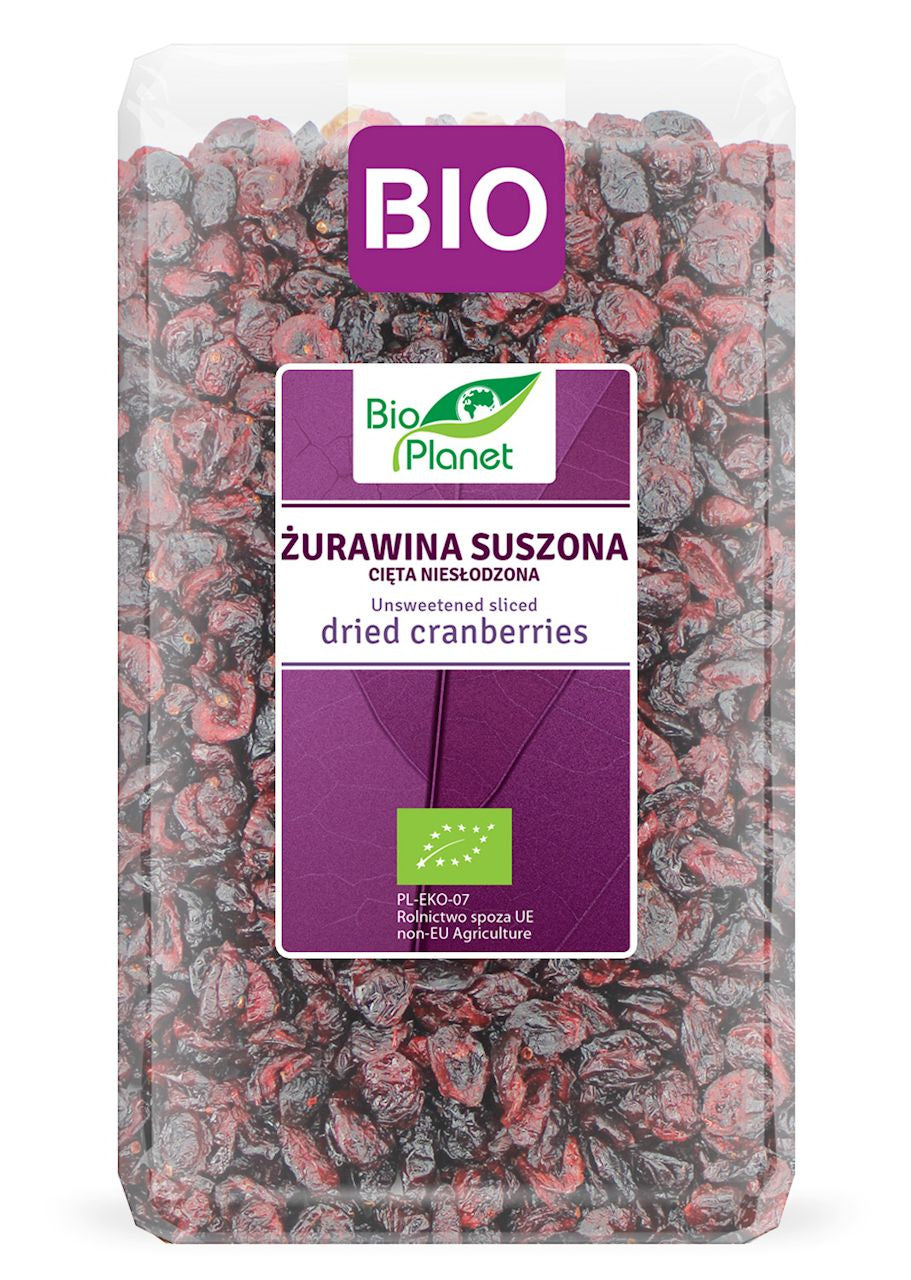 Żurawina Suszona Cięta Niesłodzona BIO 1 kg